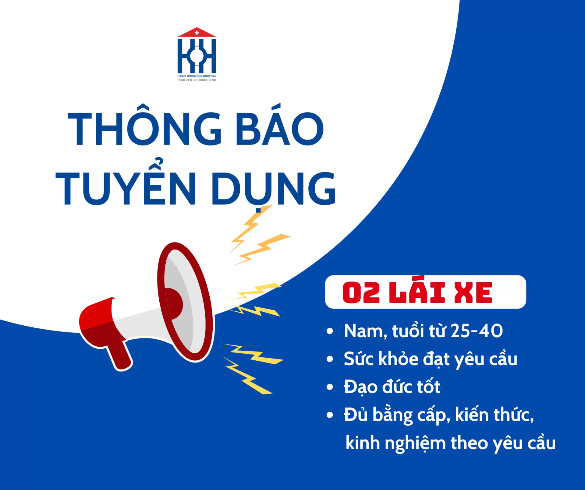 THÔNG BÁO TUYỂN DỤNG NHÂN VIÊN LÁI XE